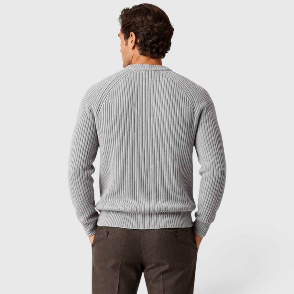 Monvaline | Men’s Warm Rib Knit Sweater for Casual Winter Wear