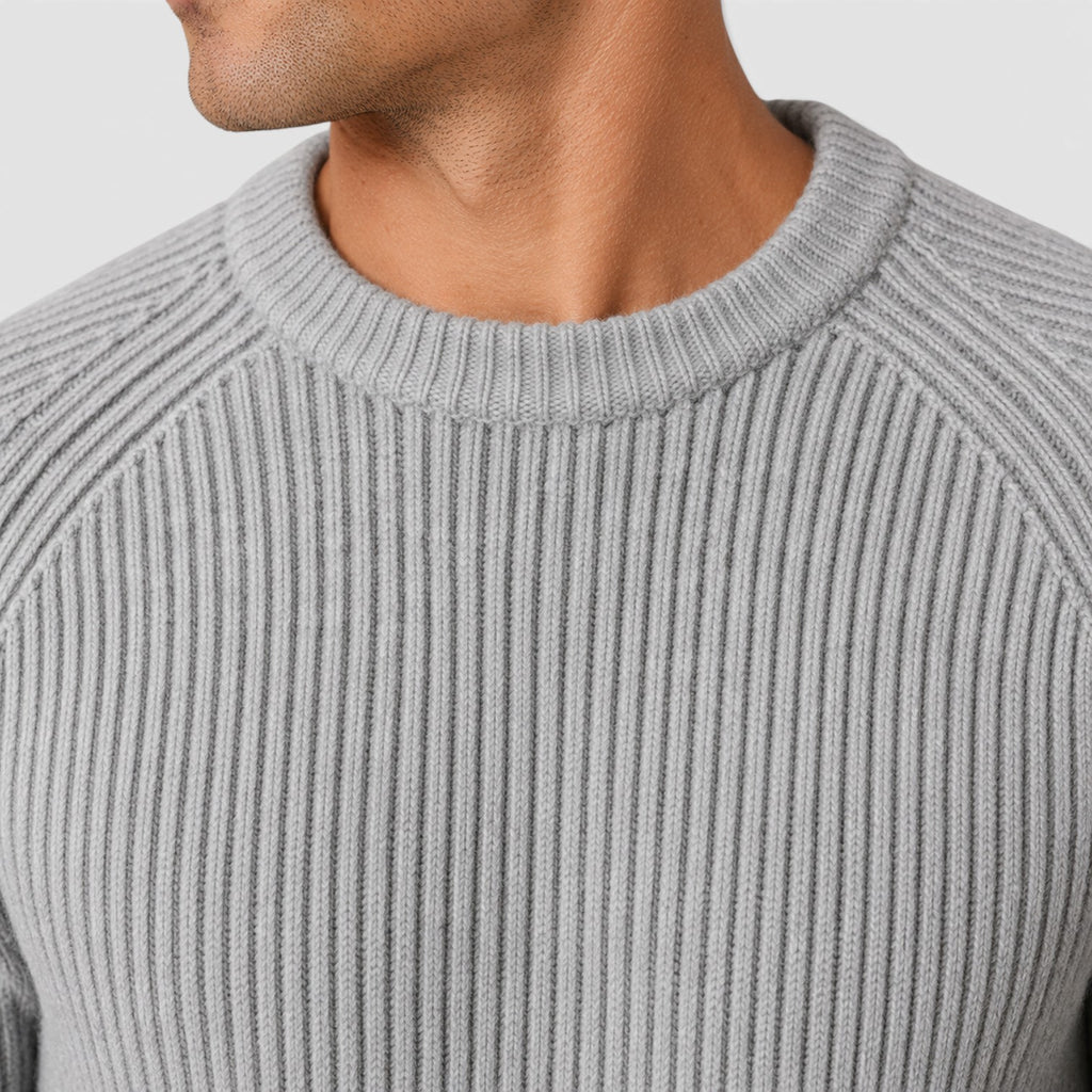 Monvaline | Men’s Warm Rib Knit Sweater for Casual Winter Wear