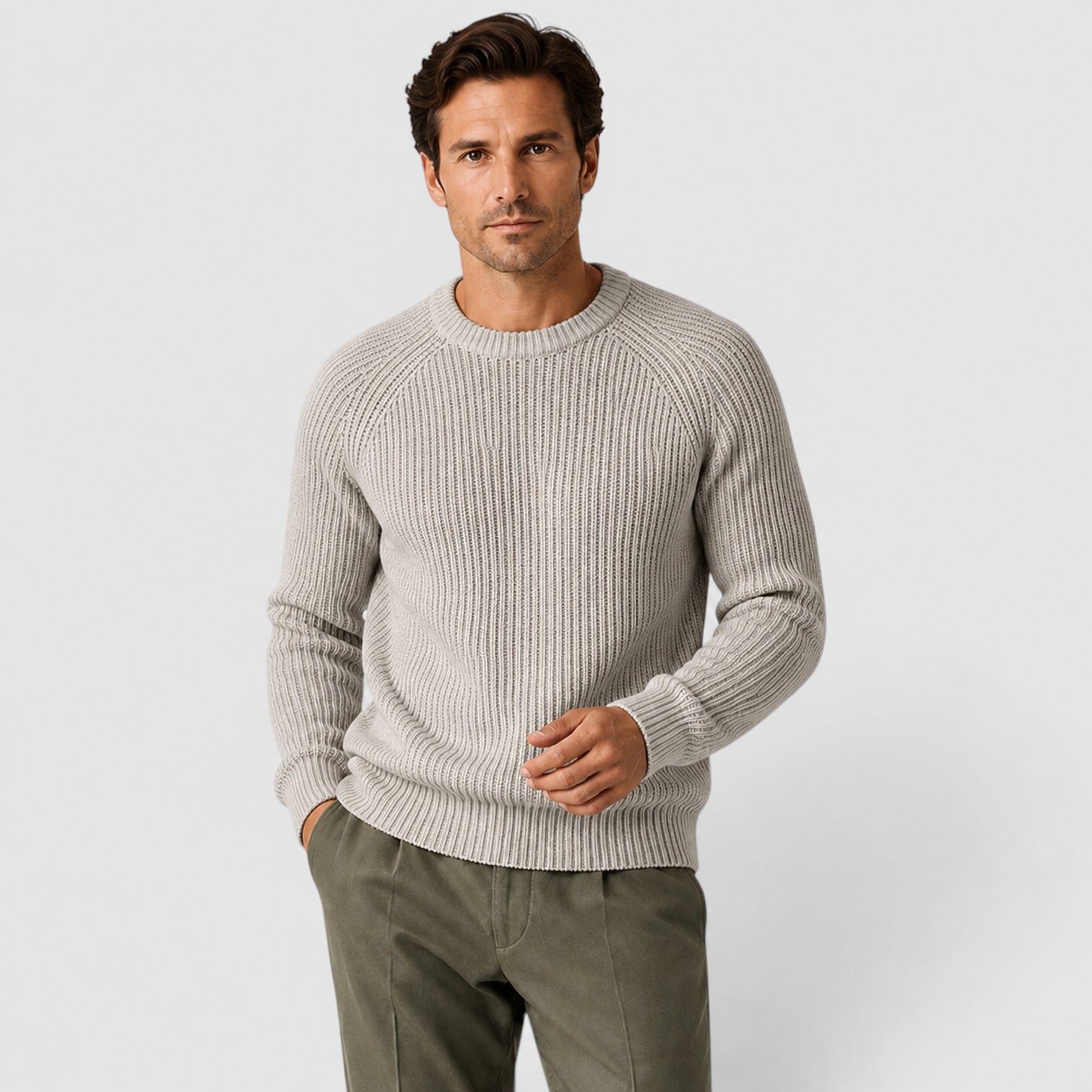 Monvaline | Men’s Warm Rib Knit Sweater for Casual Winter Wear