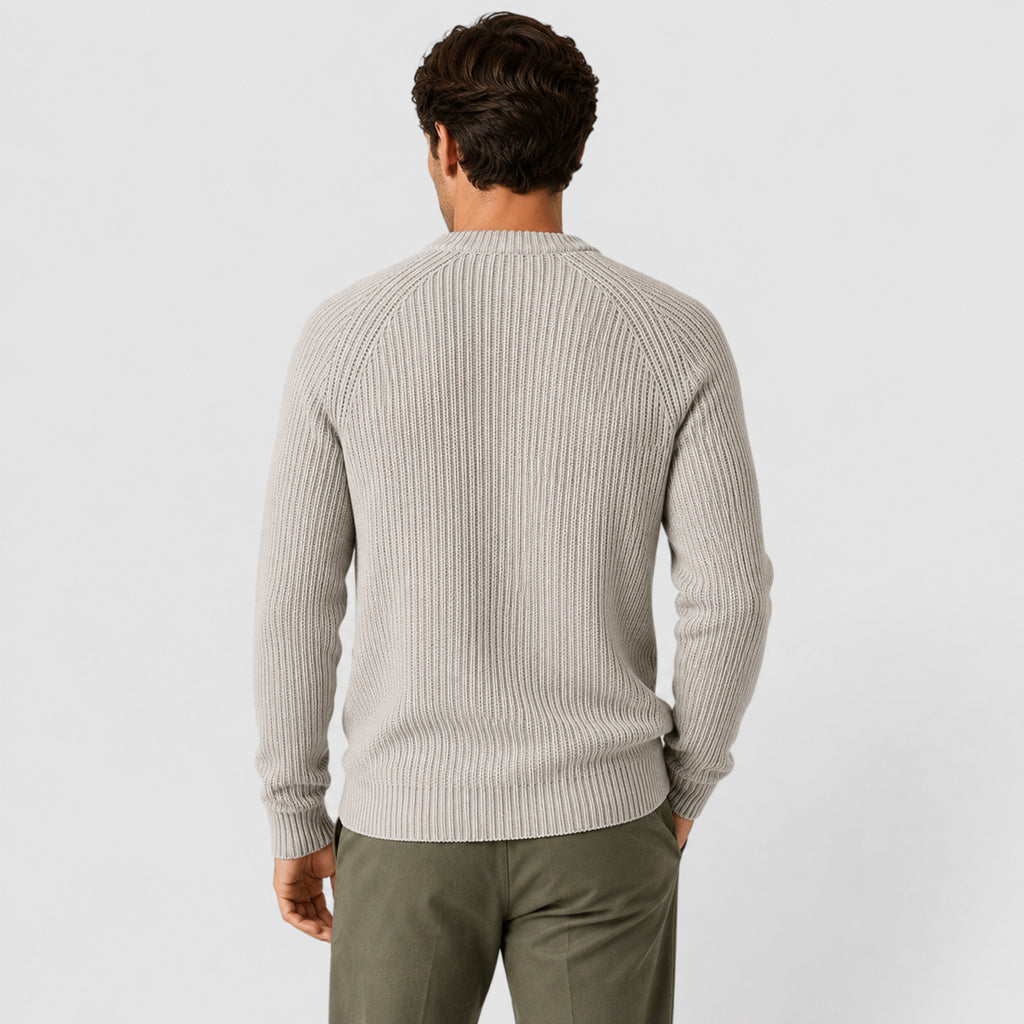 Monvaline | Men’s Warm Rib Knit Sweater for Casual Winter Wear