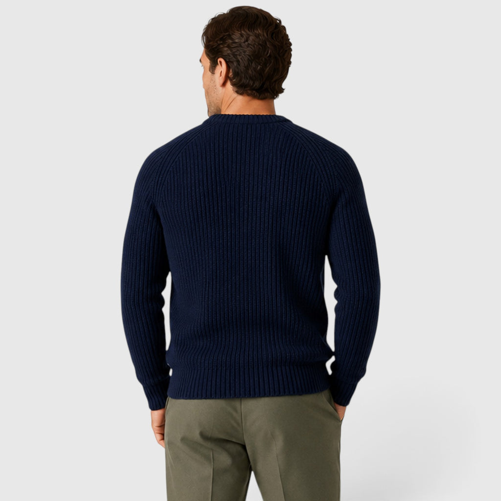Monvaline | Men’s Warm Rib Knit Sweater for Casual Winter Wear
