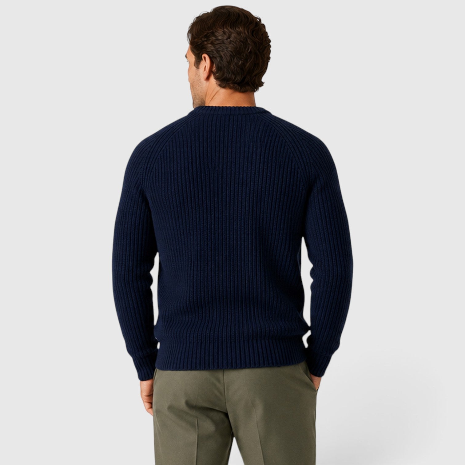 Monvaline | Men’s Warm Rib Knit Sweater for Casual Winter Wear