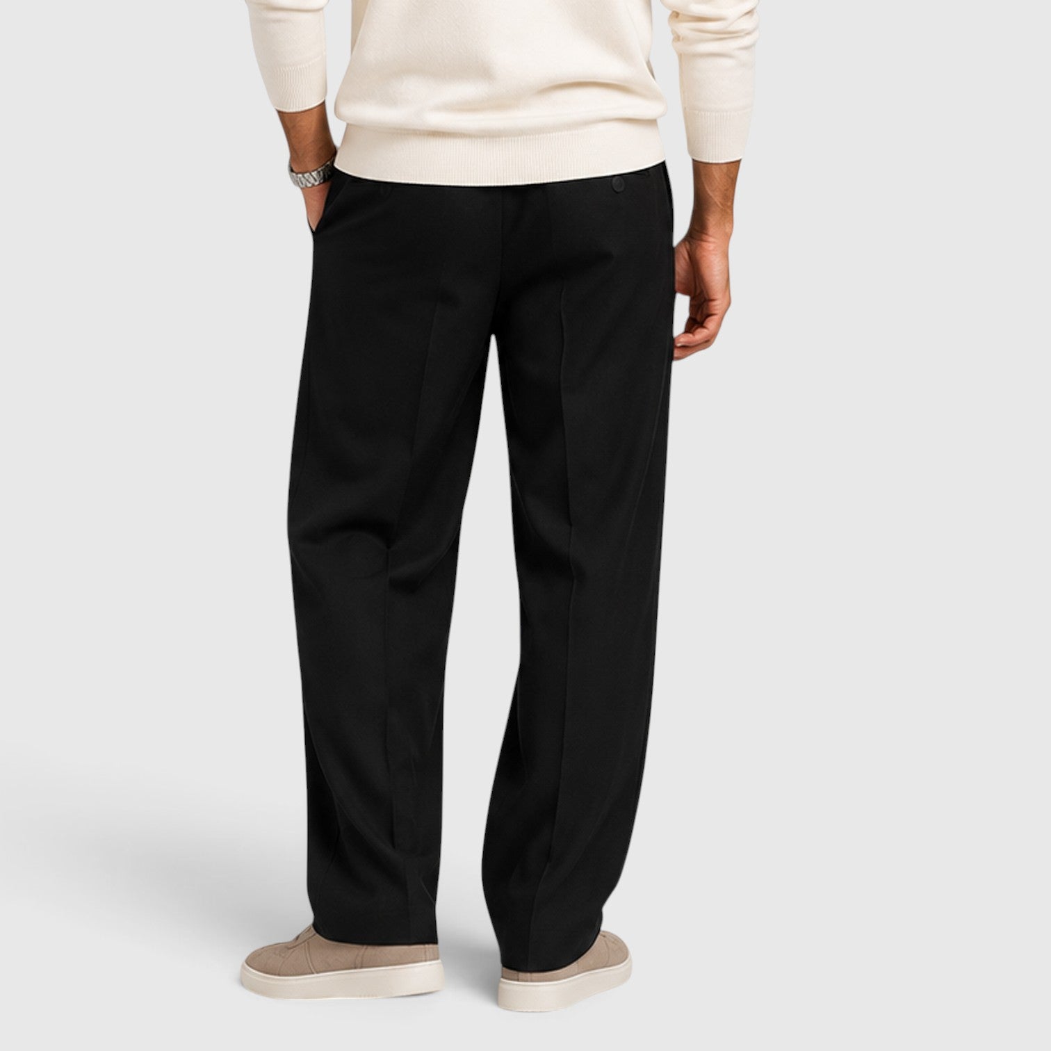 Monvaline | Men’s Wide Leg Drawstring Trousers – Relaxed Fit