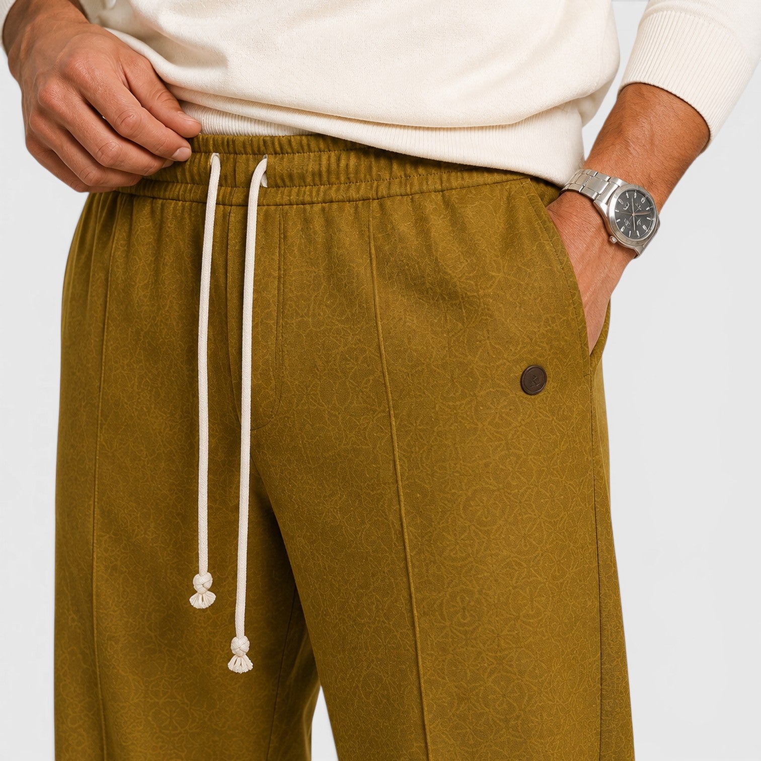Monvaline | Men’s Wide Leg Drawstring Trousers – Relaxed Fit