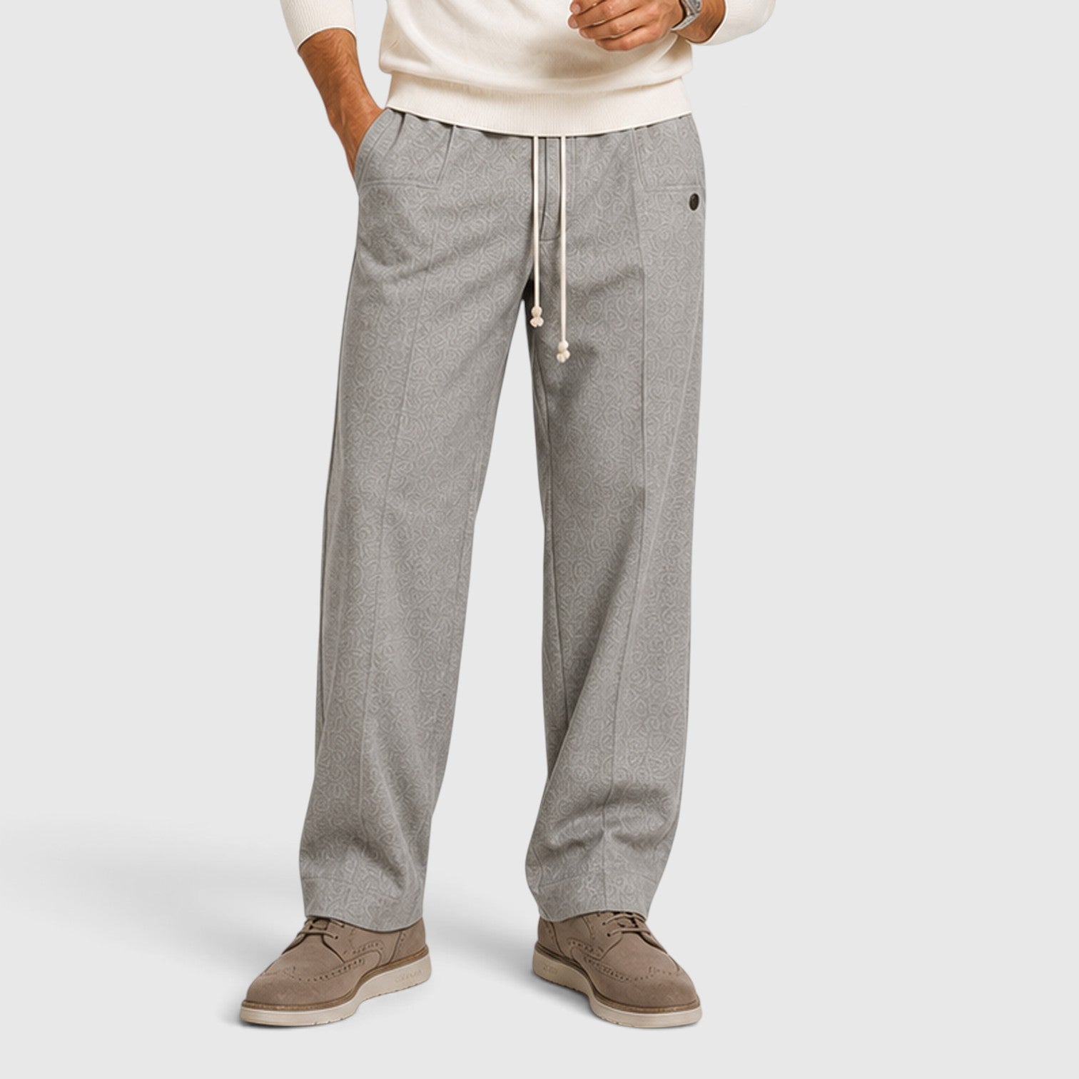 Monvaline | Men’s Wide Leg Drawstring Trousers – Relaxed Fit