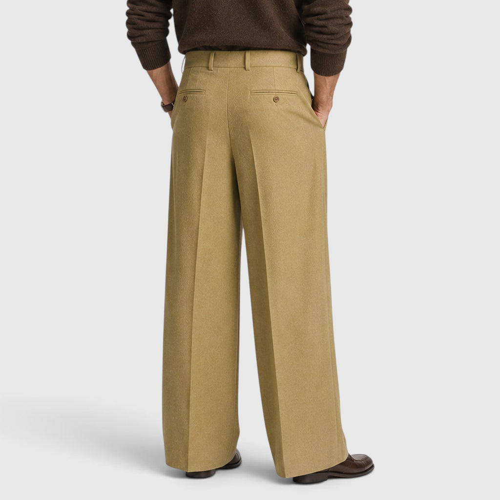 Monvaline | Men’s Wide-Leg Pleated Trousers – Tailored Fit