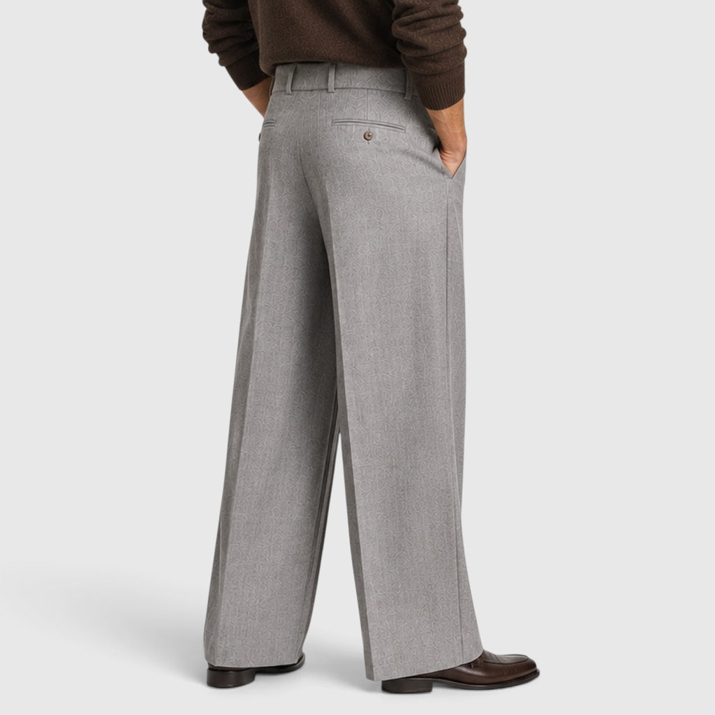 Monvaline | Men’s Wide-Leg Pleated Trousers – Tailored Fit
