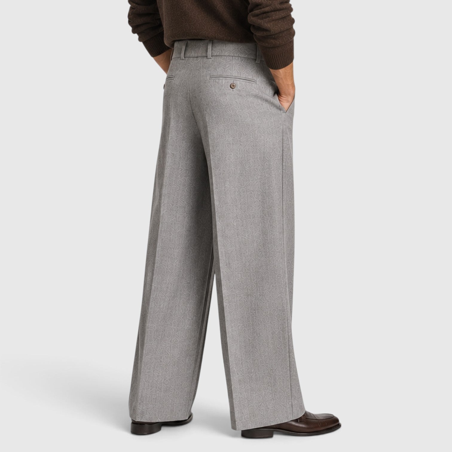 Monvaline | Men’s Wide-Leg Pleated Trousers – Tailored Fit