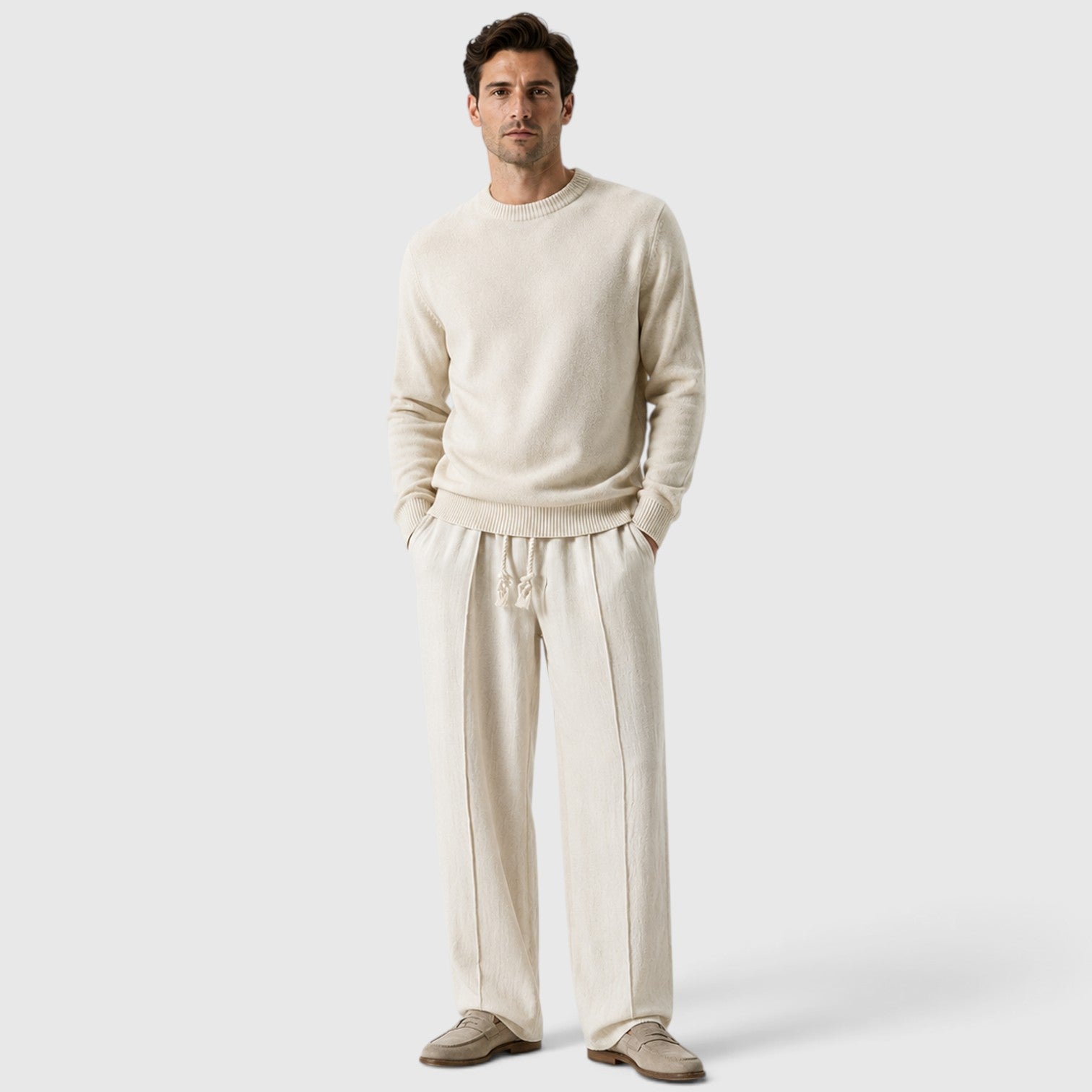 Monvaline | Men’s Wide Leg Sweatpants – Relaxed Drawstring Fit