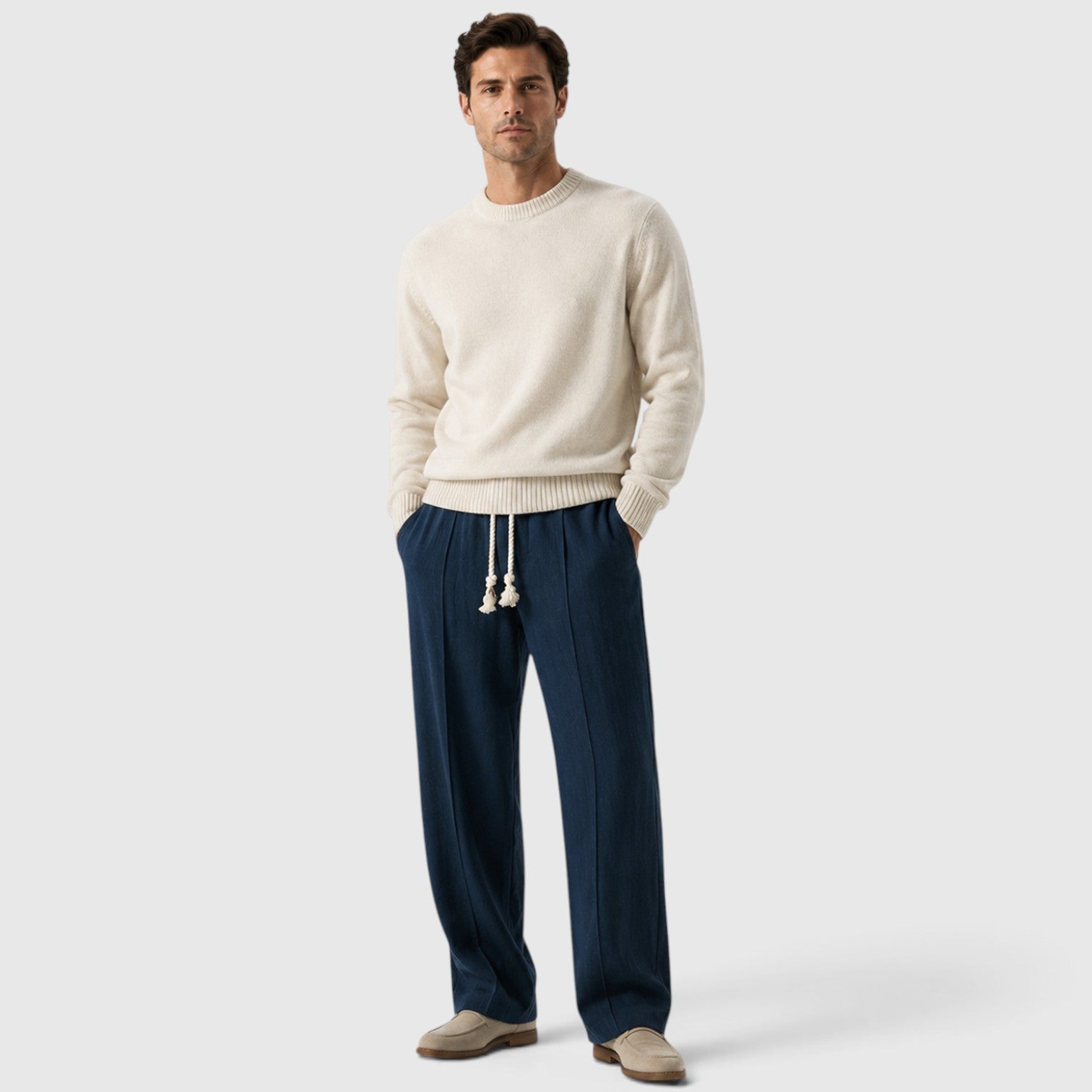 Monvaline | Men’s Wide Leg Sweatpants – Relaxed Drawstring Fit