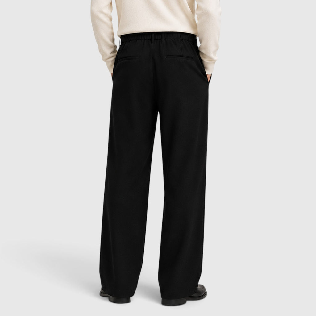 Monvaline | Men’s Wide Leg Trousers with Elastic Waistband for Comfort