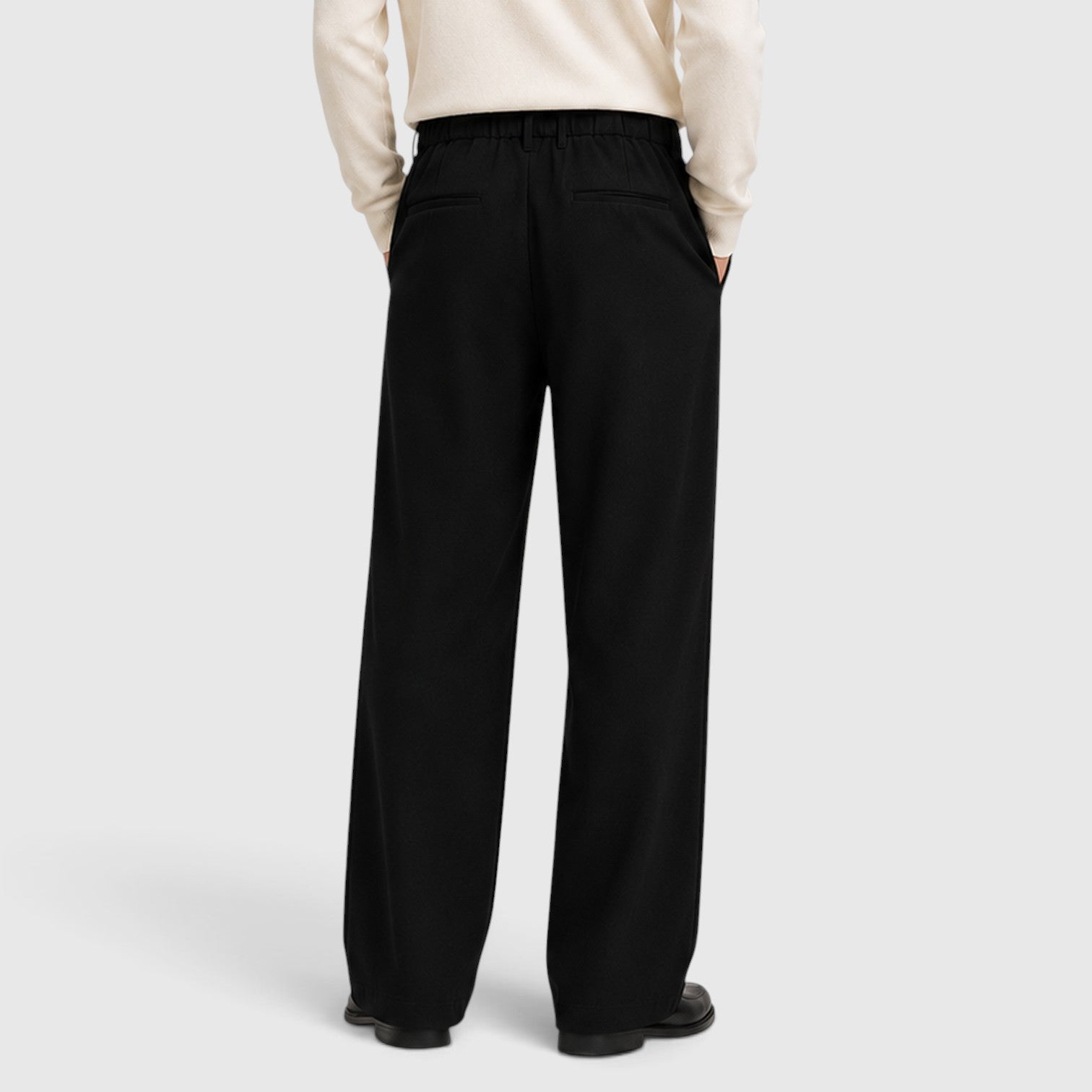 Monvaline | Men’s Wide Leg Trousers with Elastic Waistband for Comfort