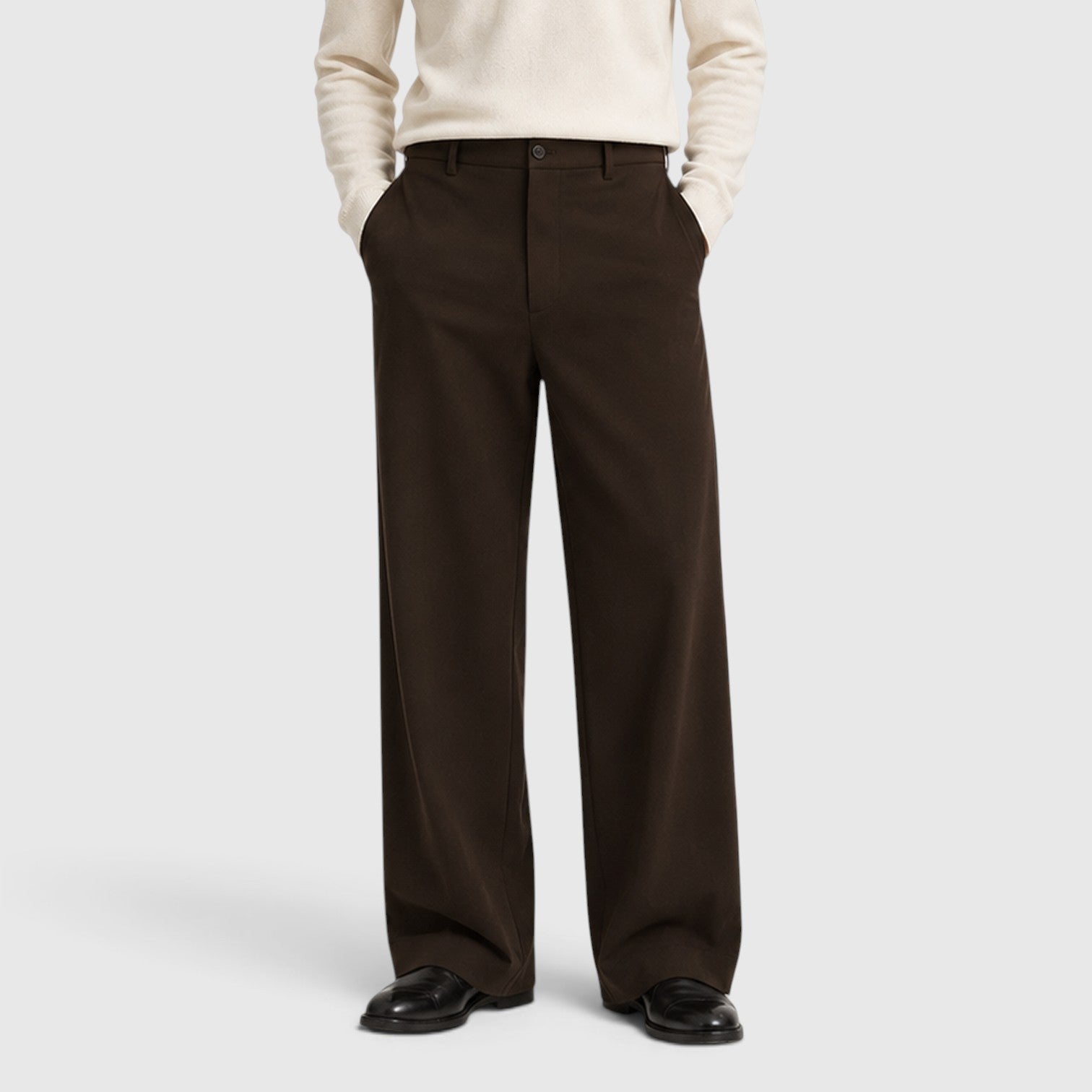 Monvaline | Men’s Wide Leg Trousers with Elastic Waistband for Comfort