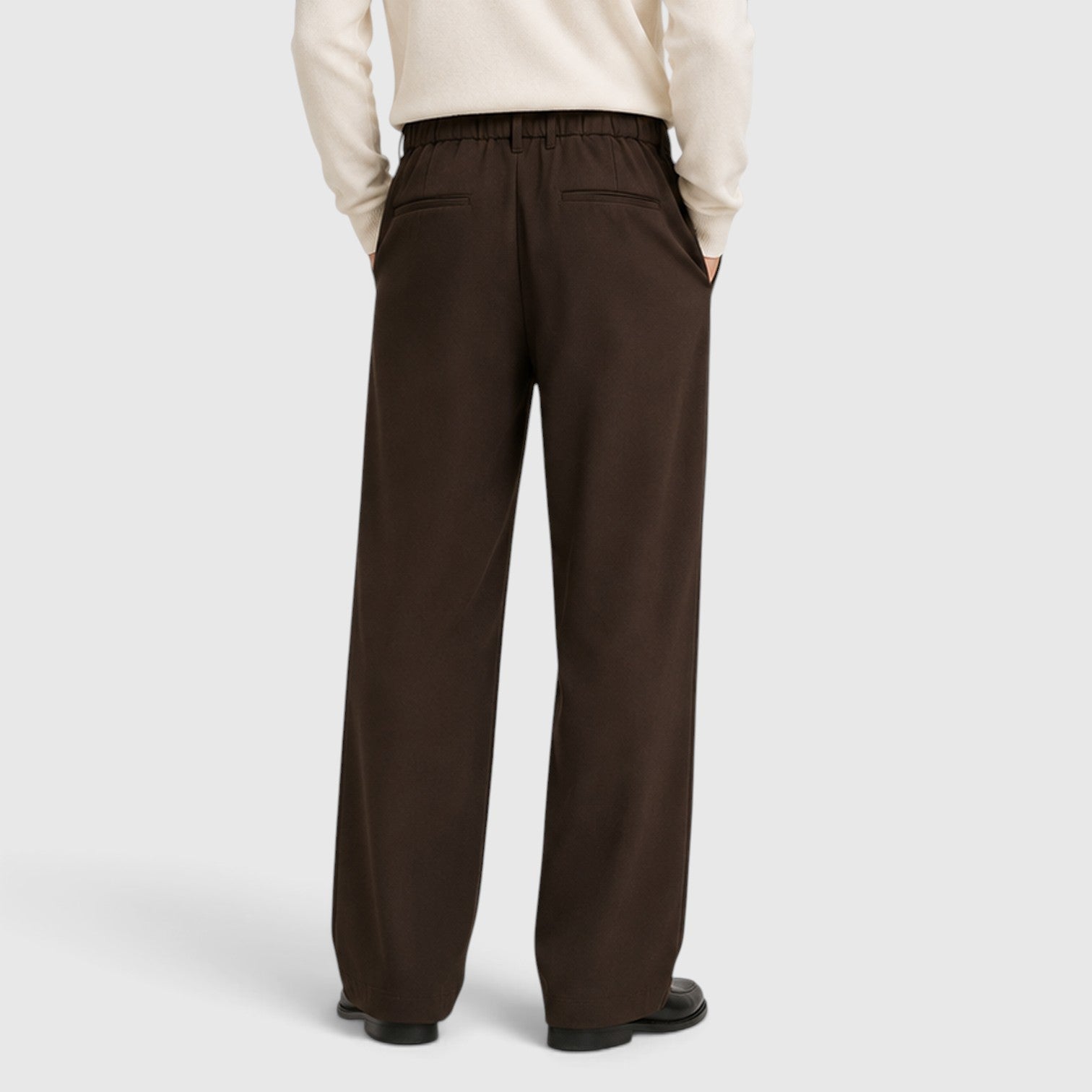 Monvaline | Men’s Wide Leg Trousers with Elastic Waistband for Comfort