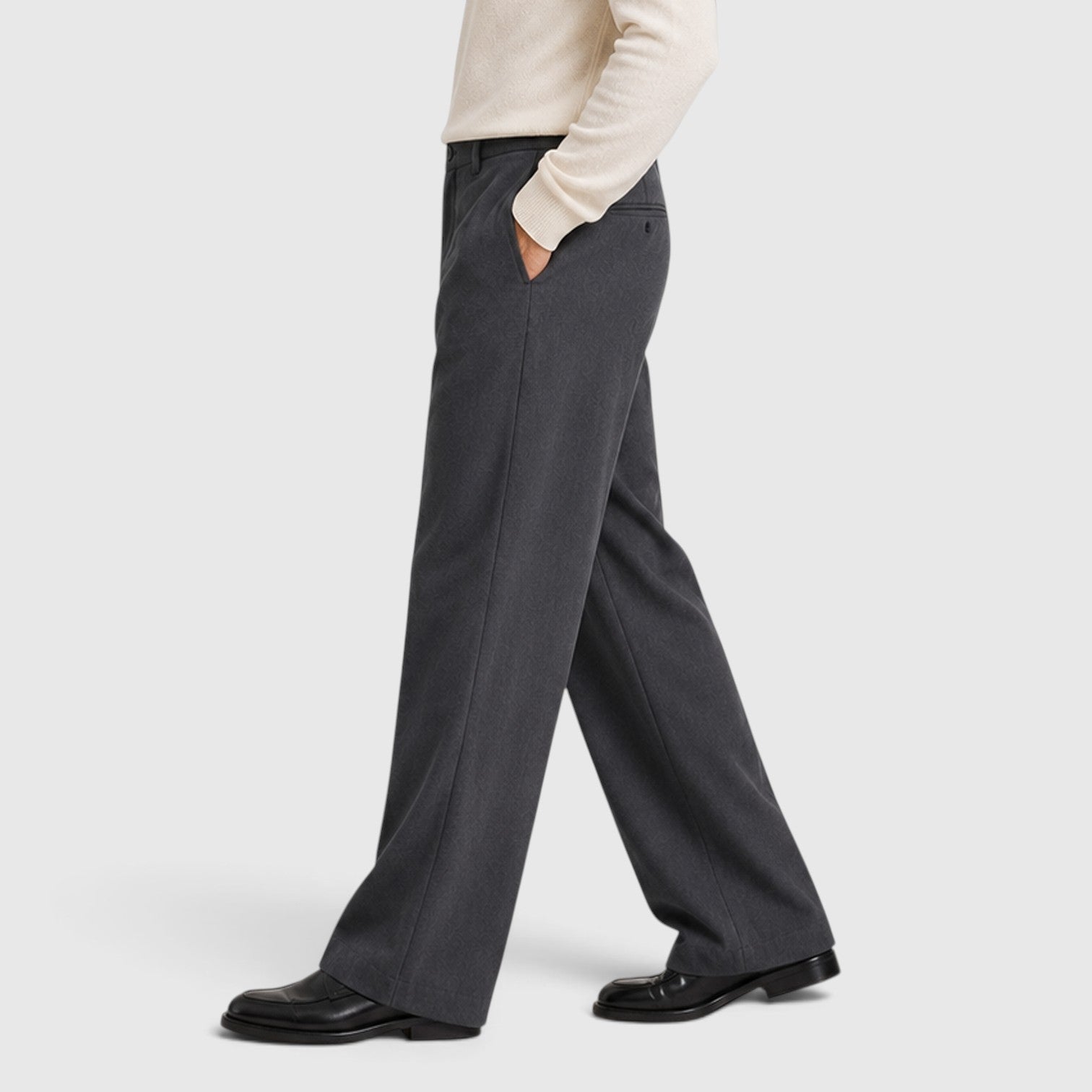 Monvaline | Men’s Wide Leg Trousers with Elastic Waistband for Comfort