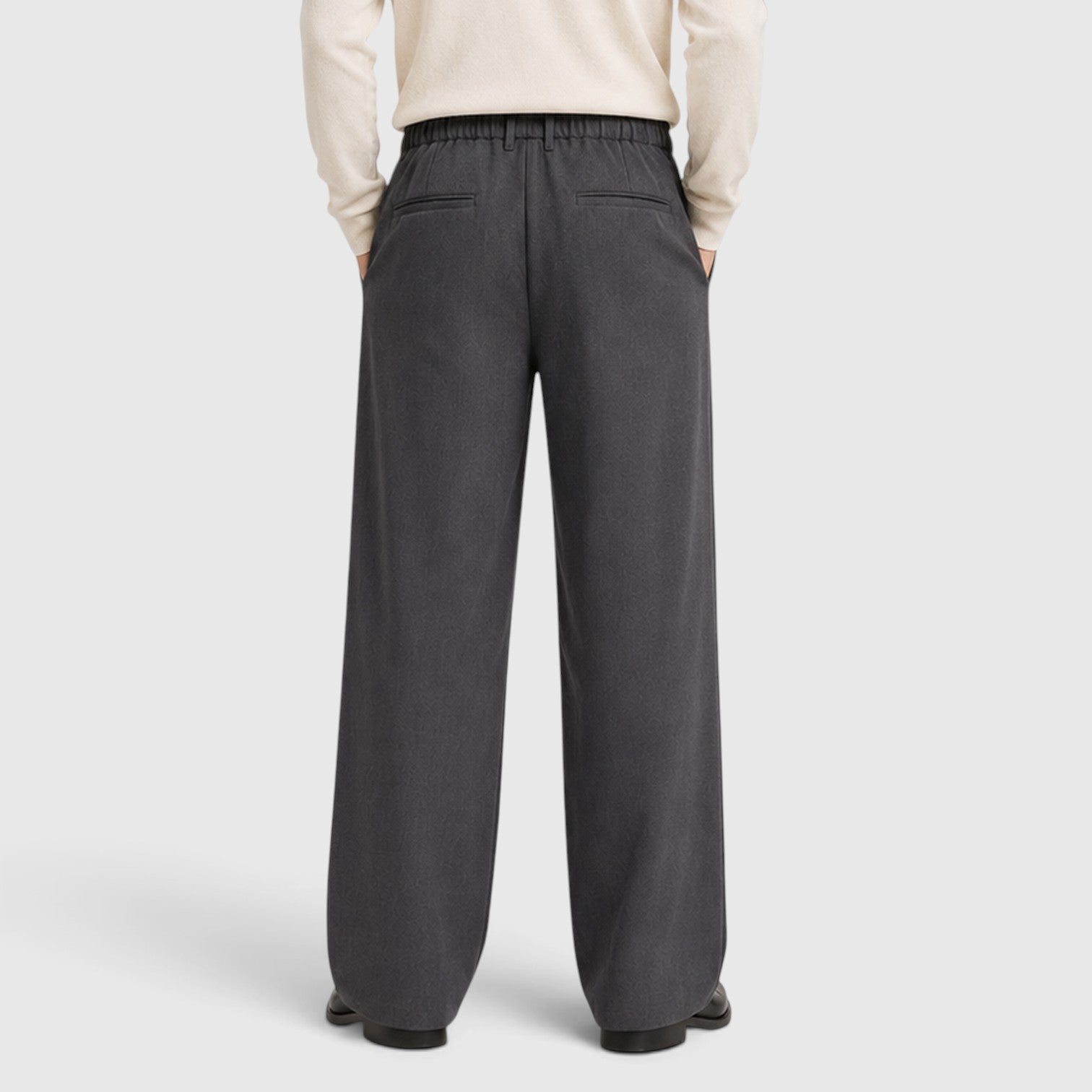 Monvaline | Men’s Wide Leg Trousers with Elastic Waistband for Comfort