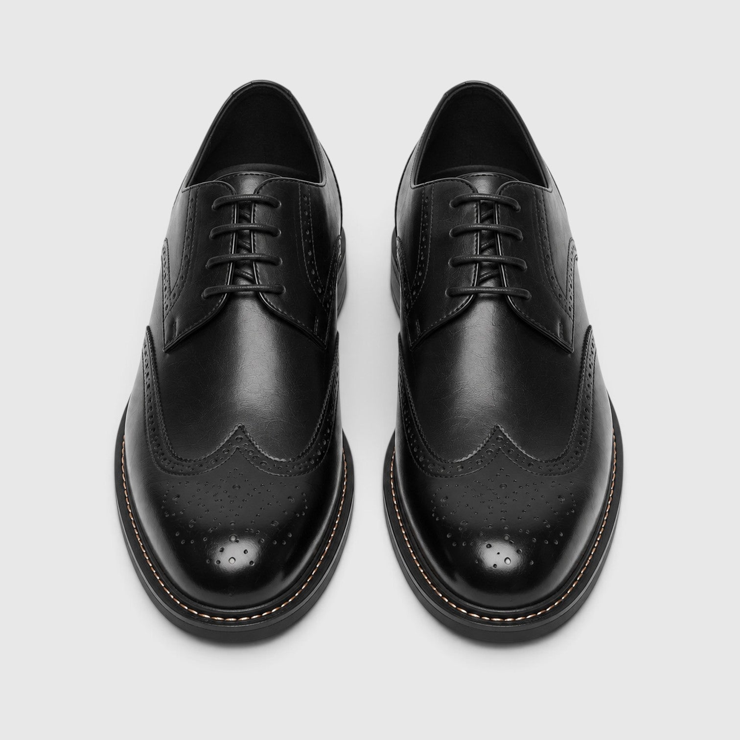 Monvaline | Men’s Wingtip Leather Brogue Shoes with Slip-Resistant Sole