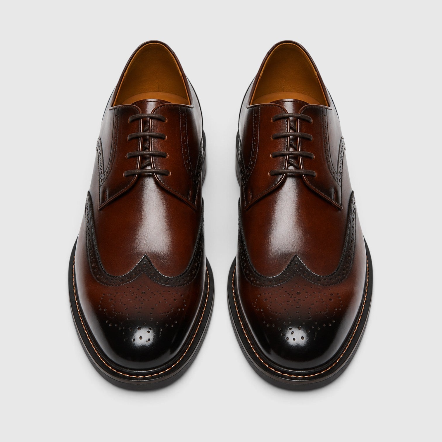 Monvaline | Men’s Wingtip Leather Brogue Shoes with Slip-Resistant Sole