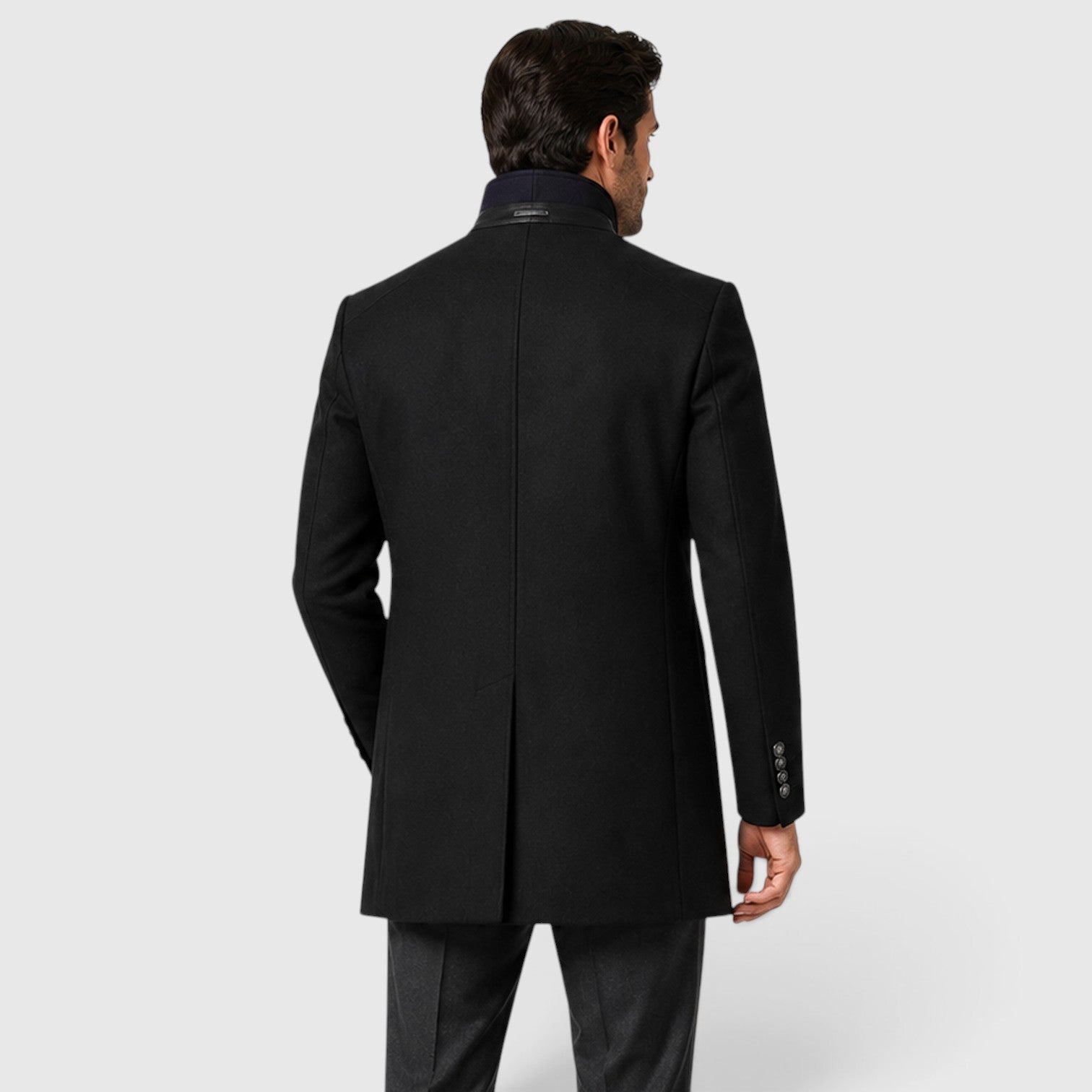 Monvaline | Men’s Wool Blend Pea Coat for Formal and Smart Casual Wear