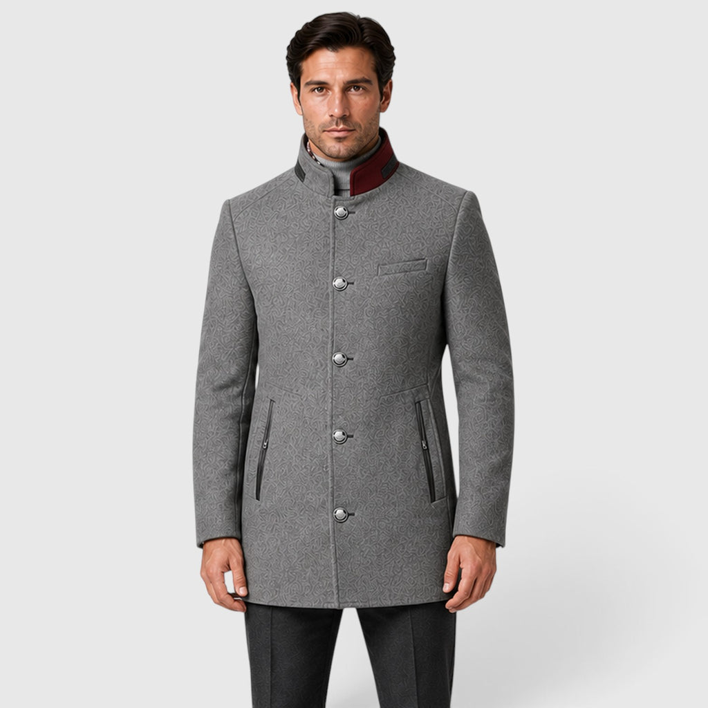 Monvaline | Men’s Wool Blend Pea Coat for Formal and Smart Casual Wear