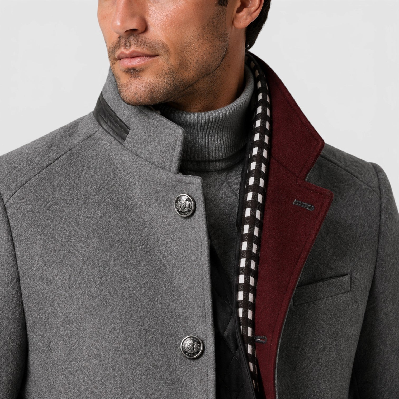 Monvaline | Men’s Wool Blend Pea Coat for Formal and Smart Casual Wear
