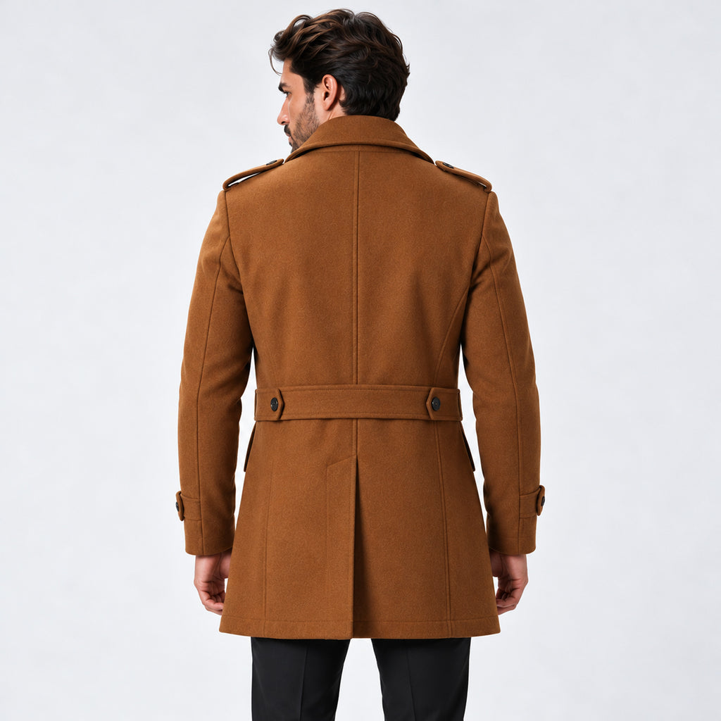Monvaline | Men’s Wool Blend Winter Coat with Removable Inner Bib