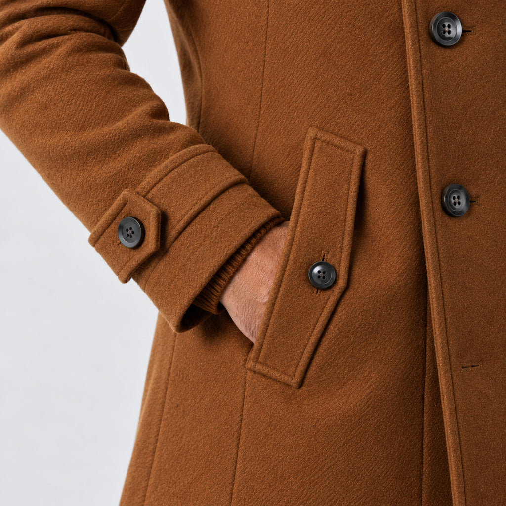 Monvaline | Men’s Wool Blend Winter Coat with Removable Inner Bib
