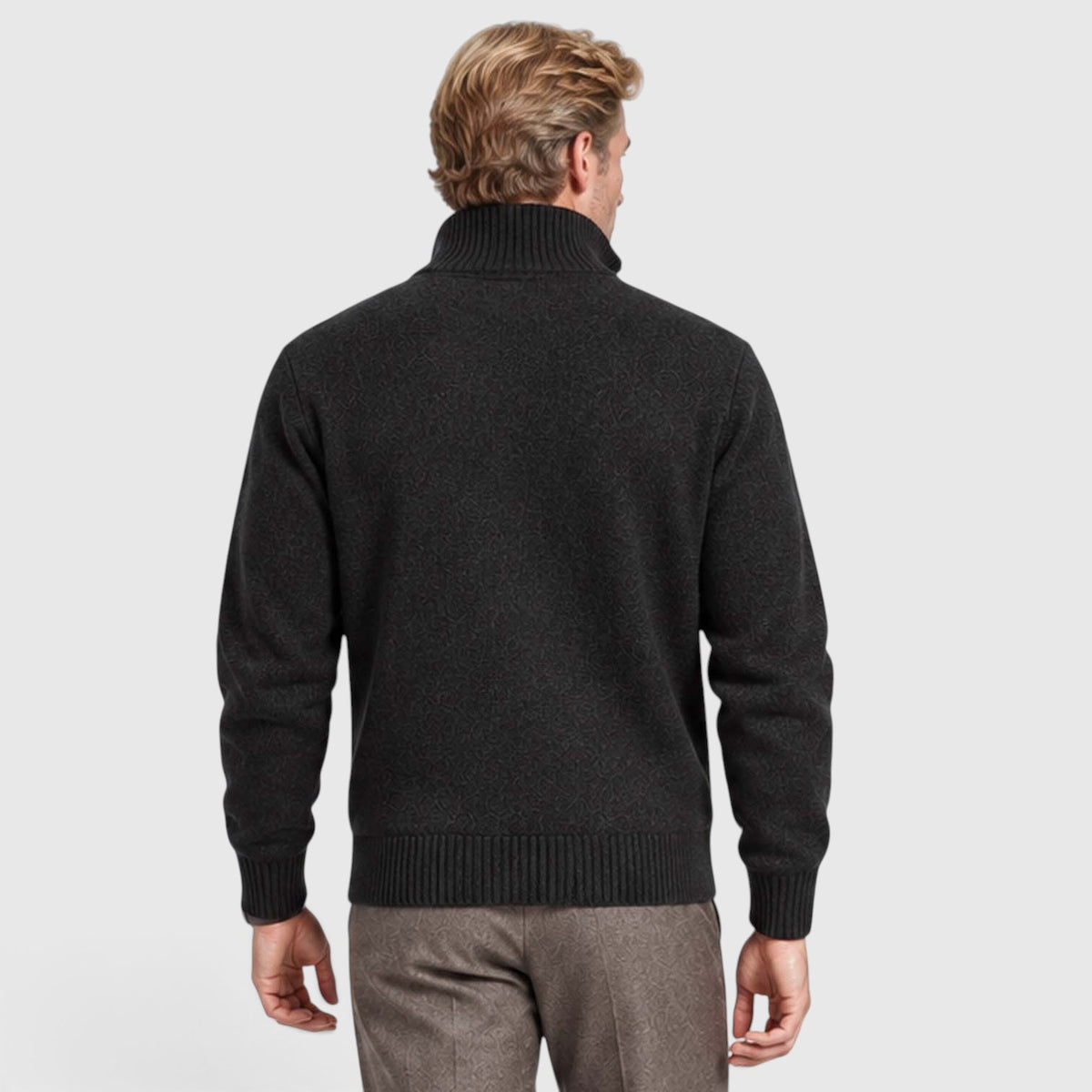 Monvaline | Men’s Zip-Up Cardigan with Collar for Smart Casual Outfits