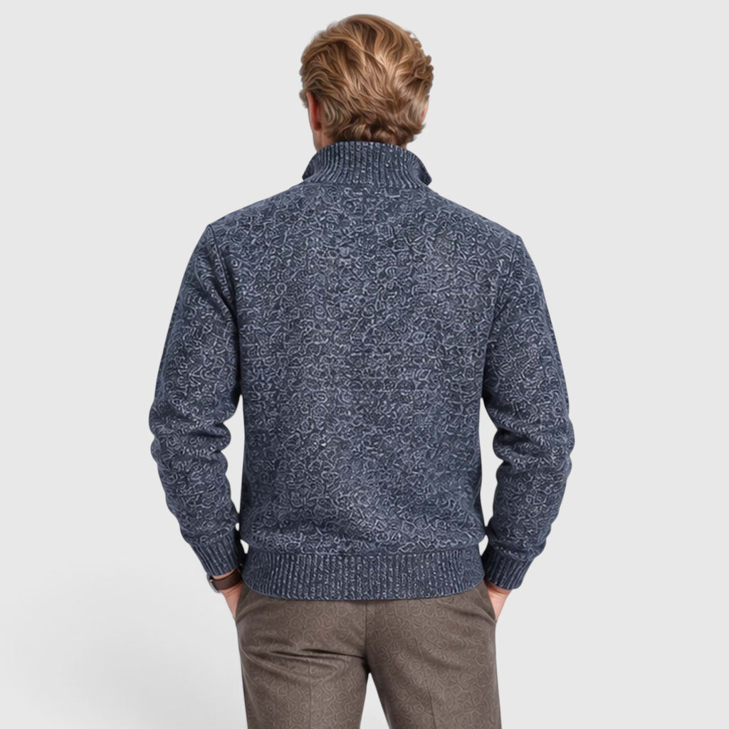 Monvaline | Men’s Zip-Up Cardigan with Collar for Smart Casual Outfits