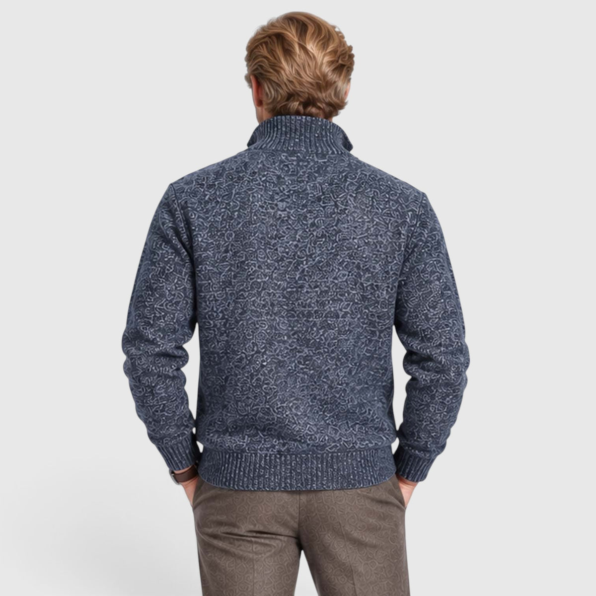Monvaline | Men’s Zip-Up Cardigan with Collar for Smart Casual Outfits