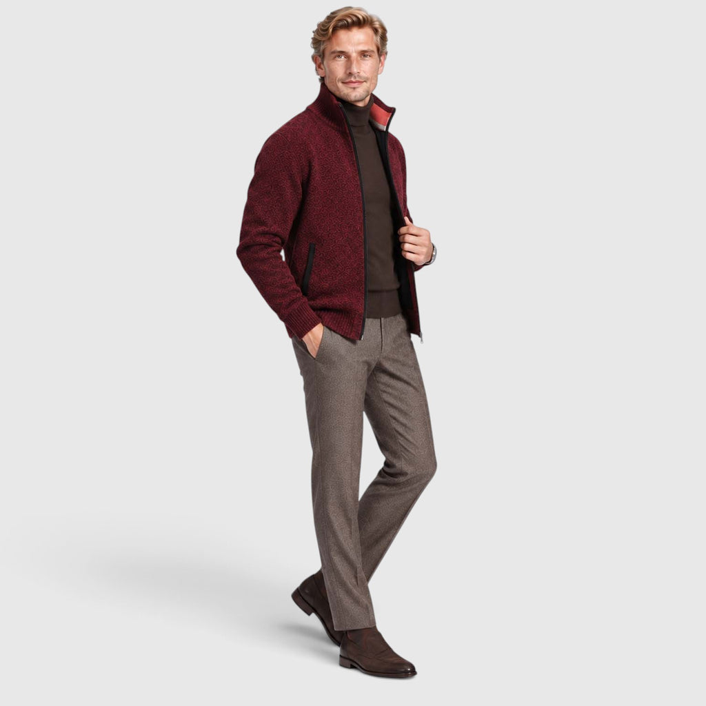 Monvaline | Men’s Zip-Up Cardigan with Collar for Smart Casual Outfits