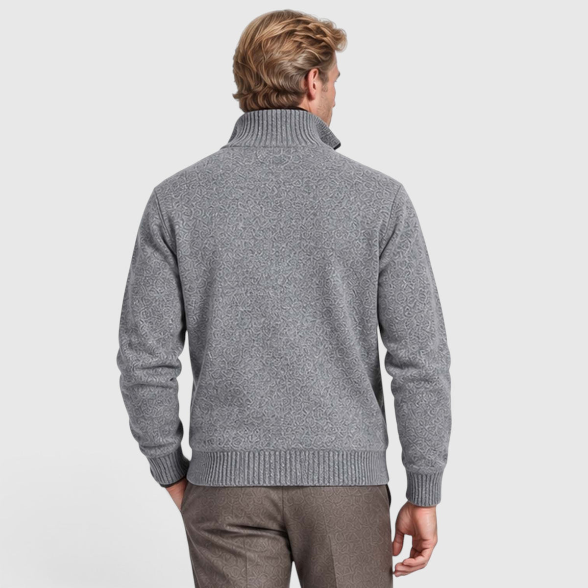 Monvaline | Men’s Zip-Up Cardigan with Collar for Smart Casual Outfits