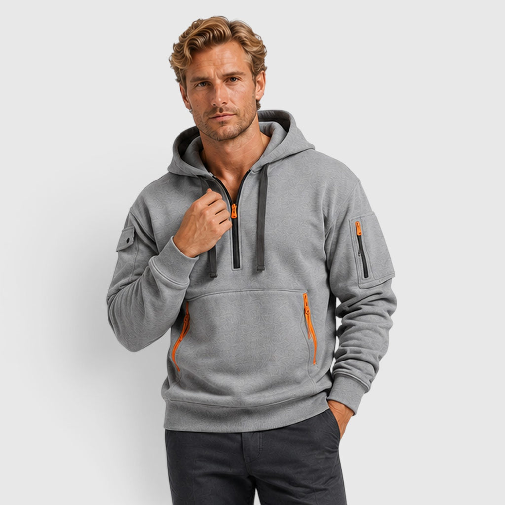 Monvaline | Men’s Zip Up Hoodie with Pockets for Everyday Casual Wear