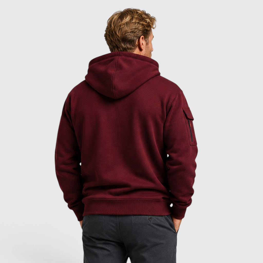 Monvaline | Men’s Zip Up Hoodie with Pockets for Everyday Casual Wear