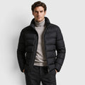 Monvaline | Men's Black Cotton Puffer Jacket – Classic Slim Fit
