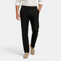 Monvaline | Men's Black Linen Drawstring Pants Straight Fit Casual Wear