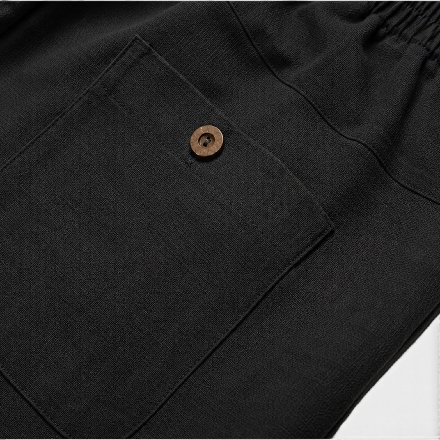 Monvaline | Men's Black Linen Drawstring Pants Straight Fit Casual Wear