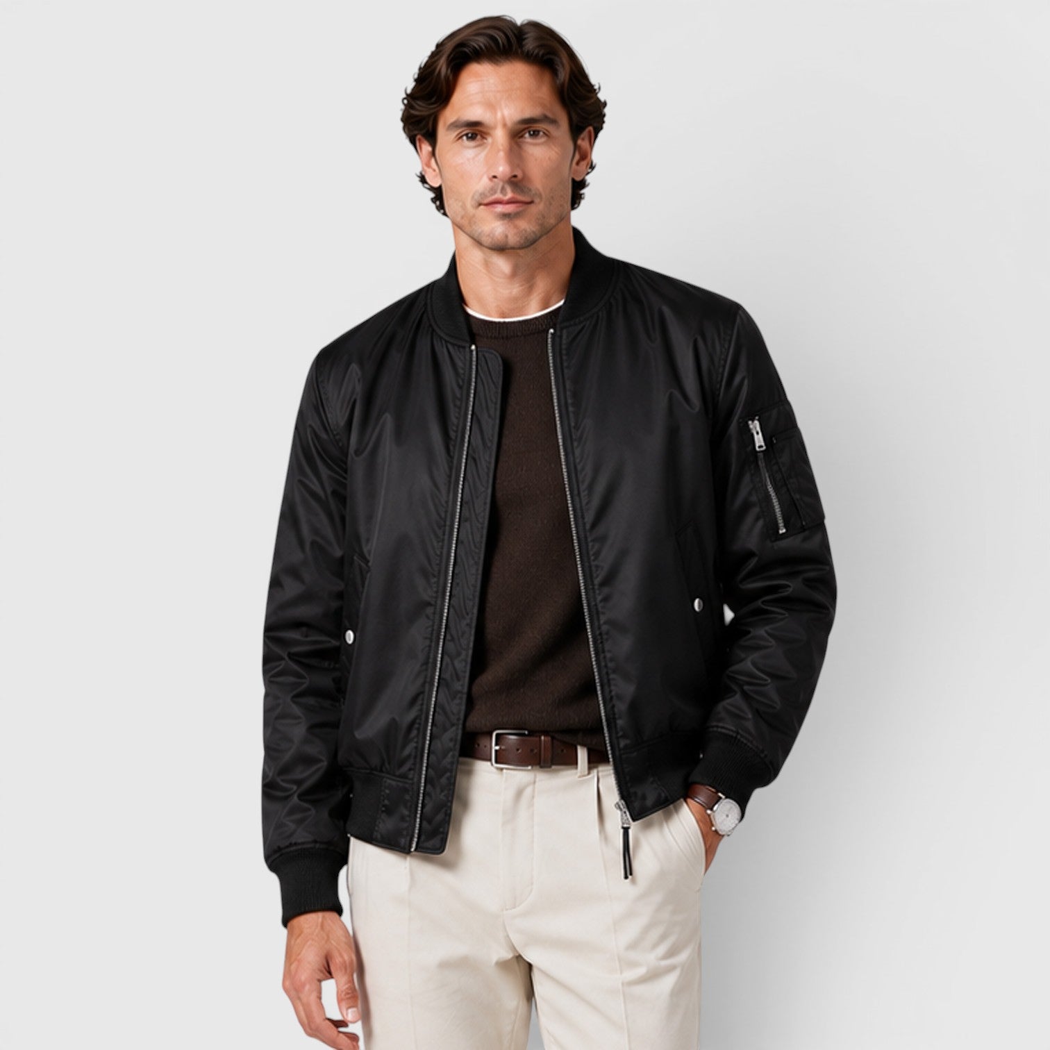 Monvaline | Men's Bomber Jacket for Casual Everyday Outfits
