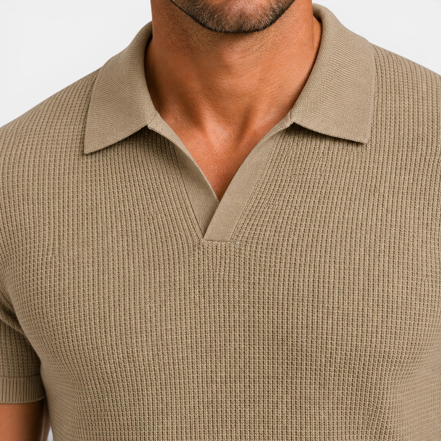 Monvaline | Men's Breathable Lyocell Knit Polo Shirt for Business Casual
