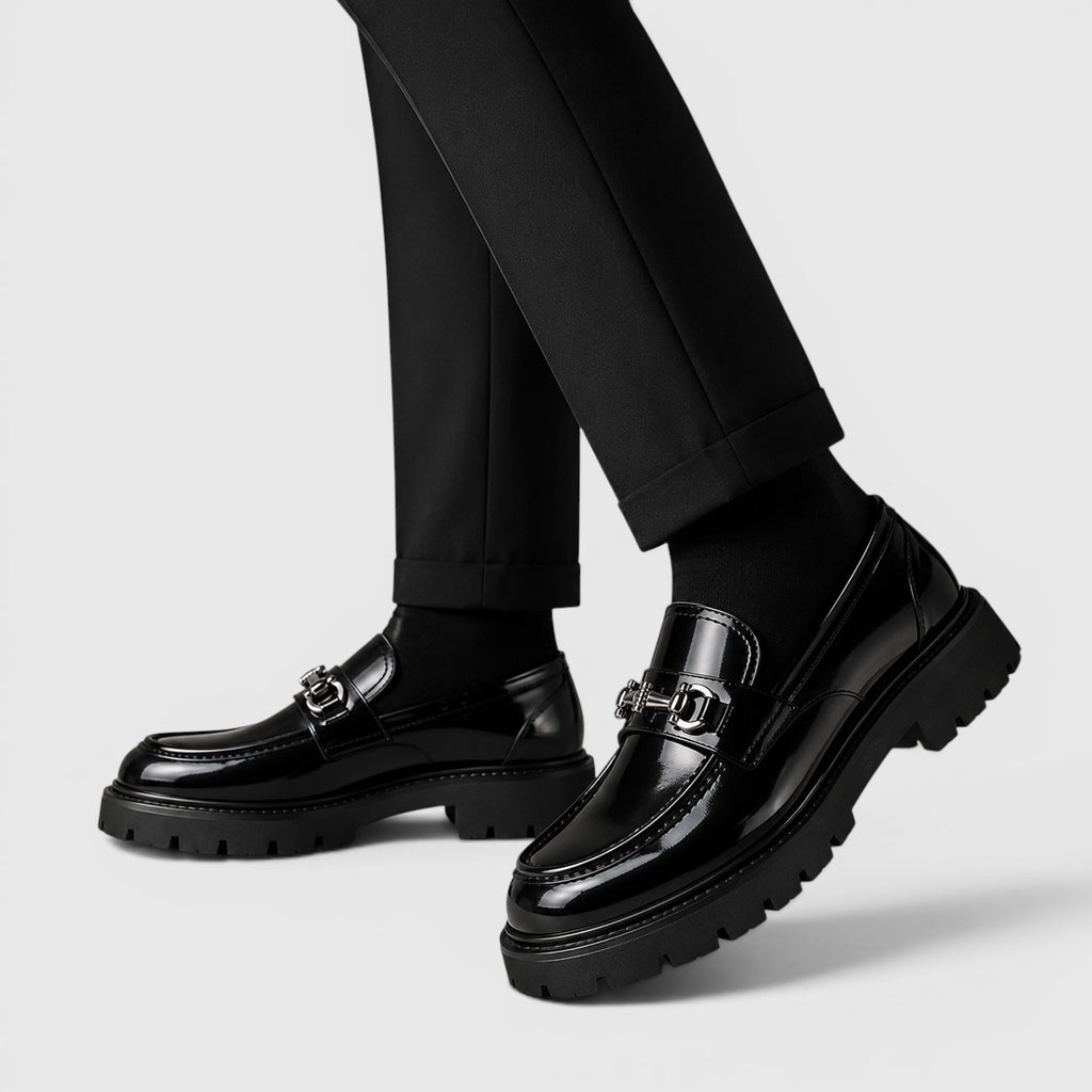 Monvaline | Men's British Slip-On Casual Chunky Sole Loafers