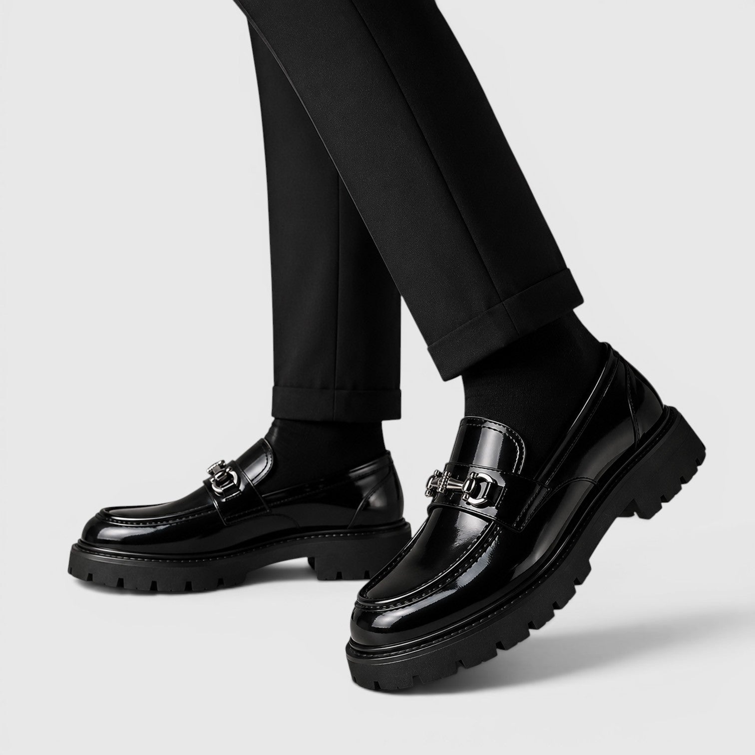 Monvaline | Men's British Slip-On Casual Chunky Sole Loafers