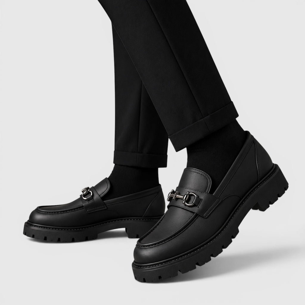 Monvaline | Men's British Slip-On Casual Chunky Sole Loafers