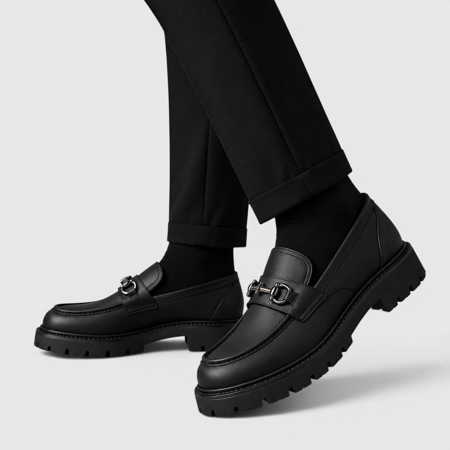 Monvaline | Men's British Slip-On Casual Chunky Sole Loafers
