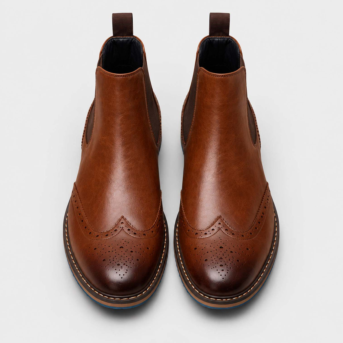 Monvaline | Men's Brogue Chelsea Boots – Classic Wingtip Ankle Boots