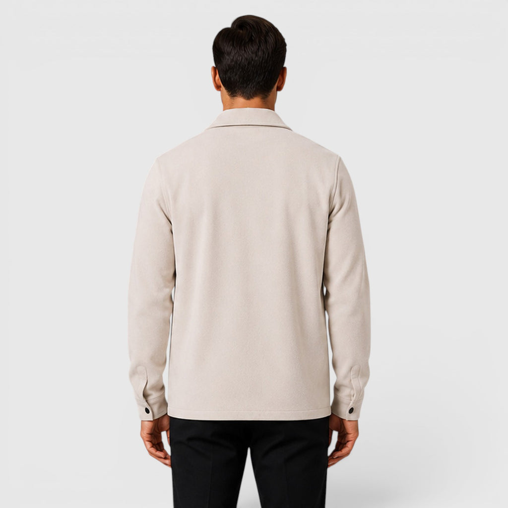 Monvaline | Men's Brushed Long Sleeve Overshirt Regular Fit for Smart Casual Wear