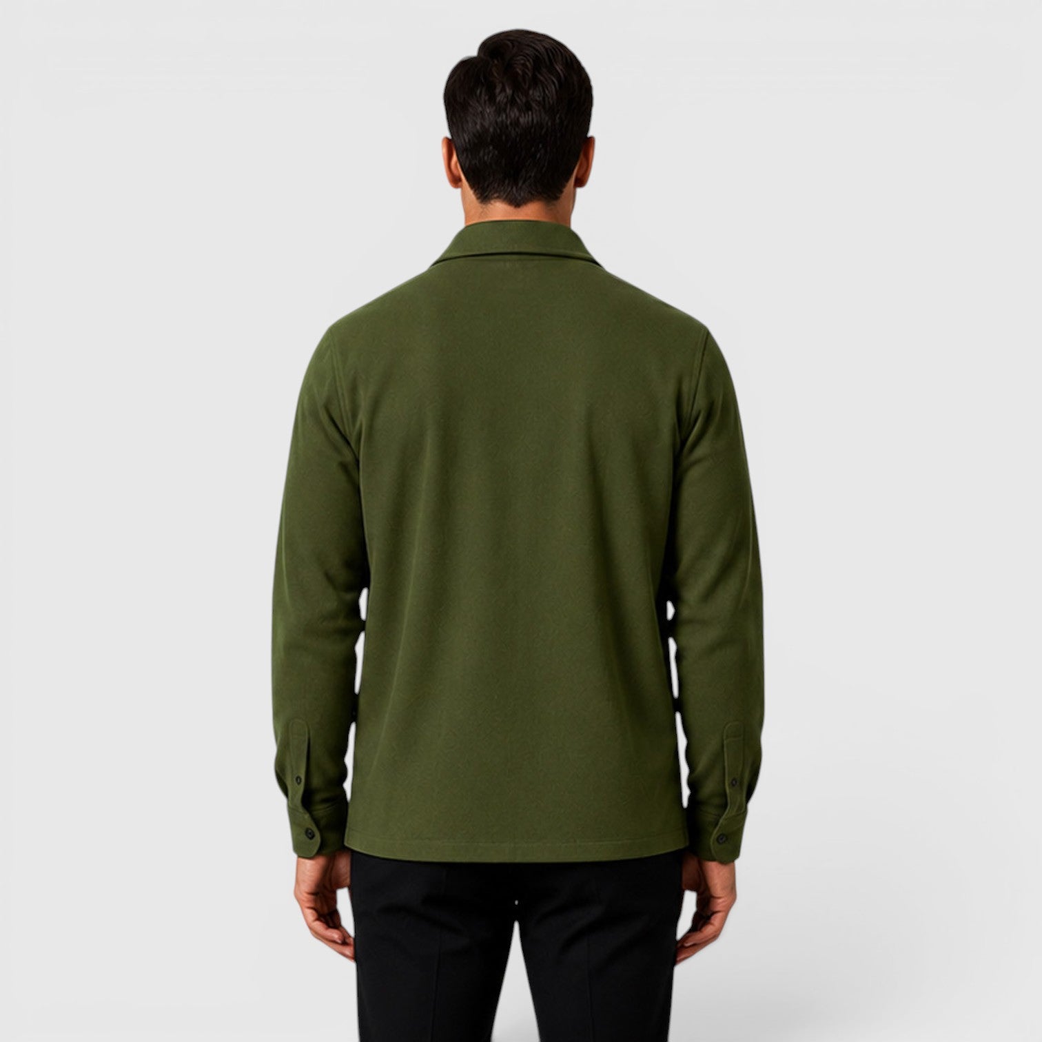 Monvaline | Men's Brushed Long Sleeve Overshirt Regular Fit for Smart Casual Wear