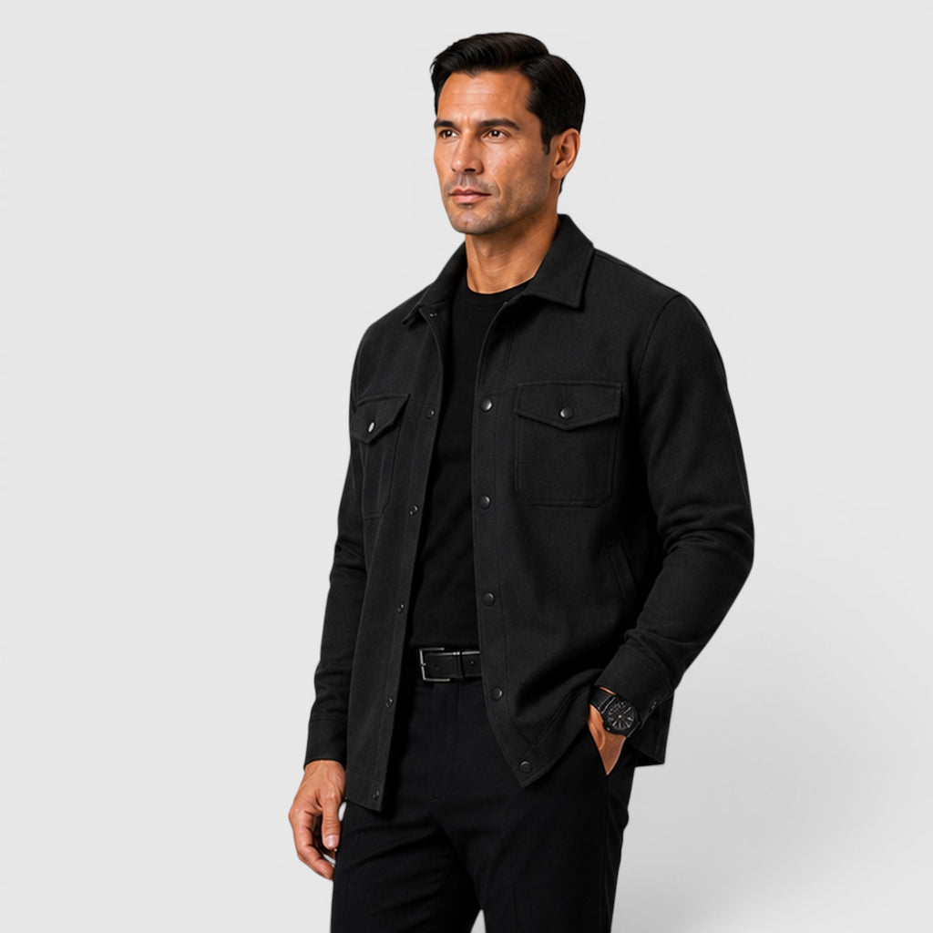 Monvaline | Men's Brushed Long Sleeve Overshirt Regular Fit for Smart Casual Wear