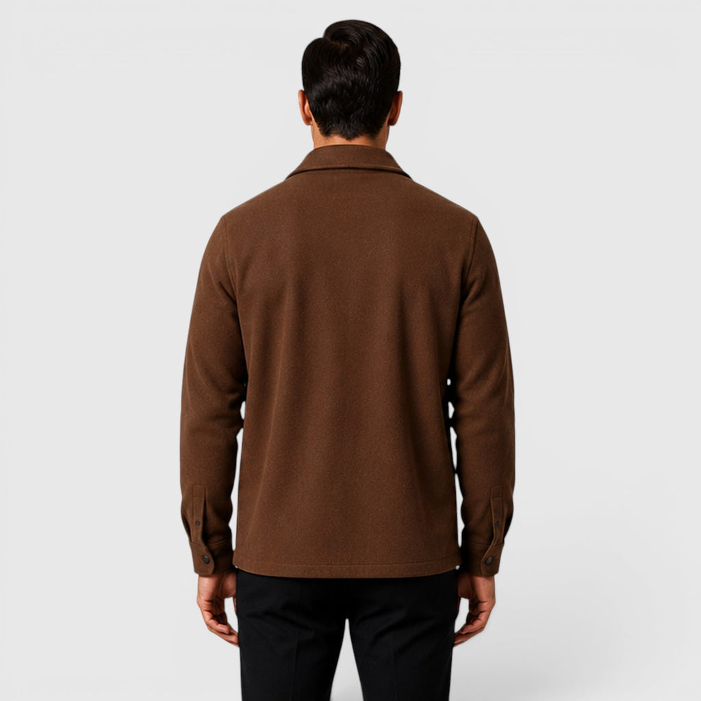 Monvaline | Men's Brushed Long Sleeve Overshirt Regular Fit for Smart Casual Wear
