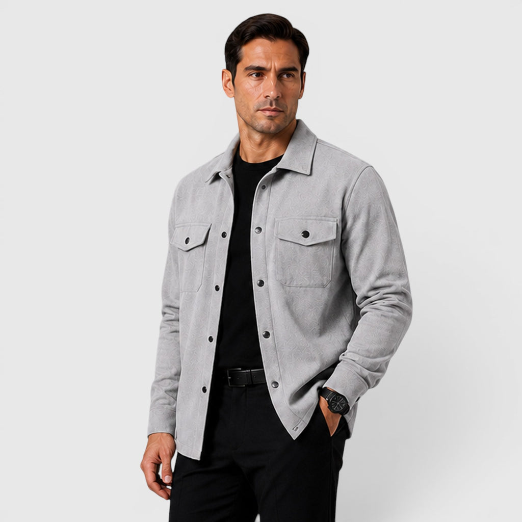 Monvaline | Men's Brushed Long Sleeve Overshirt Regular Fit for Smart Casual Wear