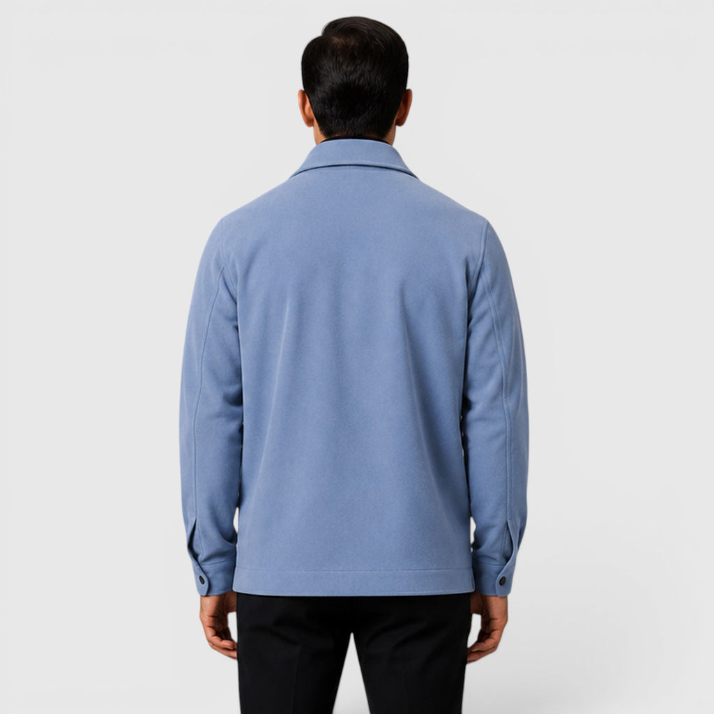 Monvaline | Men's Brushed Long Sleeve Overshirt Regular Fit for Smart Casual Wear